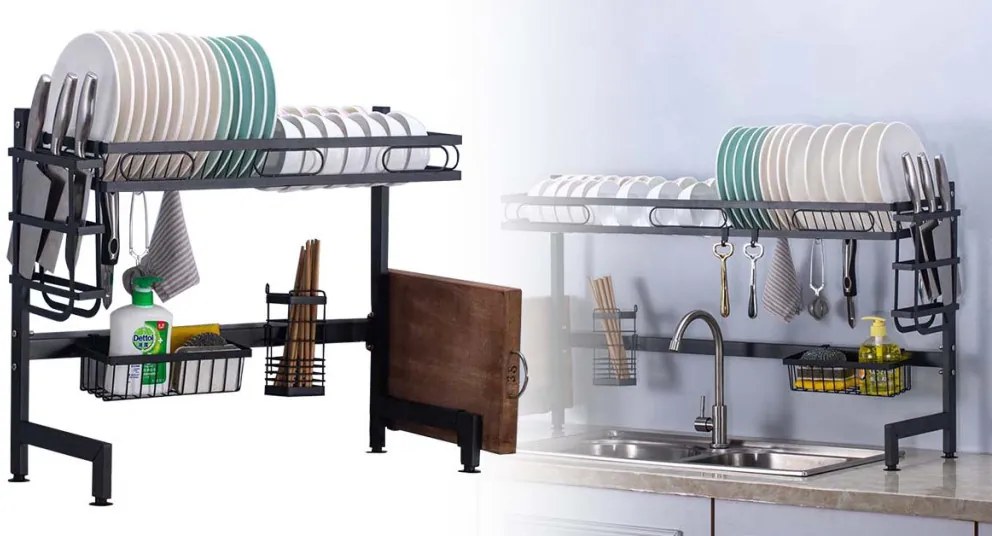 Edényszárító mosogató fölé, dupla