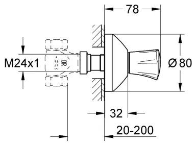 GROHE 19806001 - COSTA L beépített szelep fedőeleme 20–200 mm, fényes króm