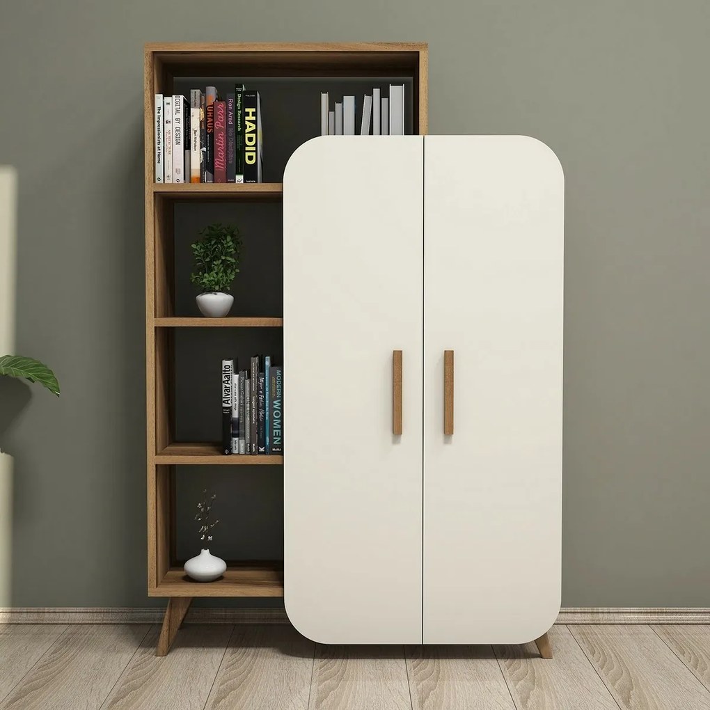 Form Cream és Walnut könyvespolc