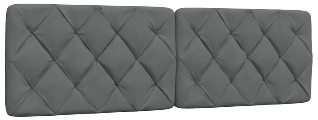 sötétszürke szövet ágykeret LED-es matrac nélkül 160 x 200 cm