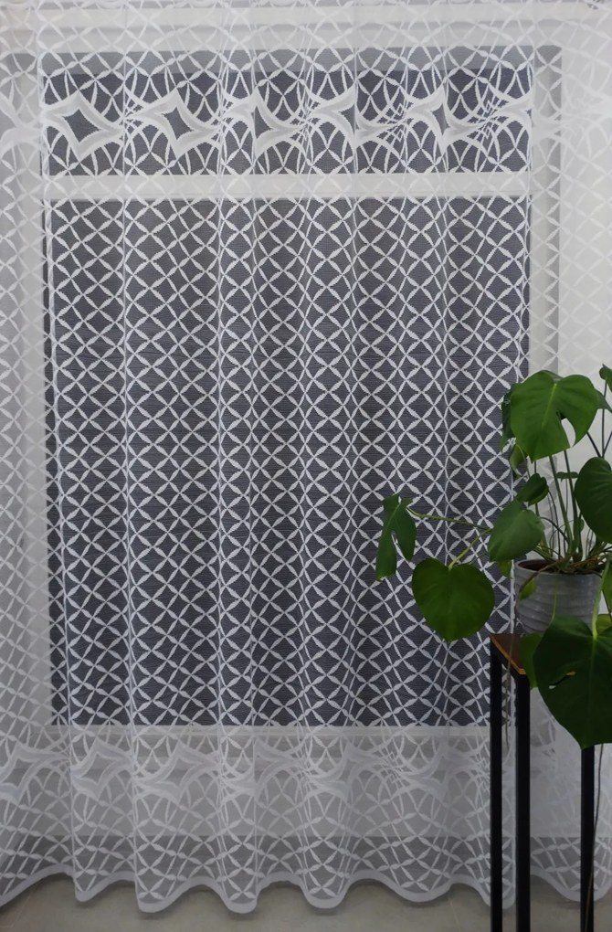 Mg Függöny Mintás Geo 35669 Fehér 250x250cm Kész M Szalaggal