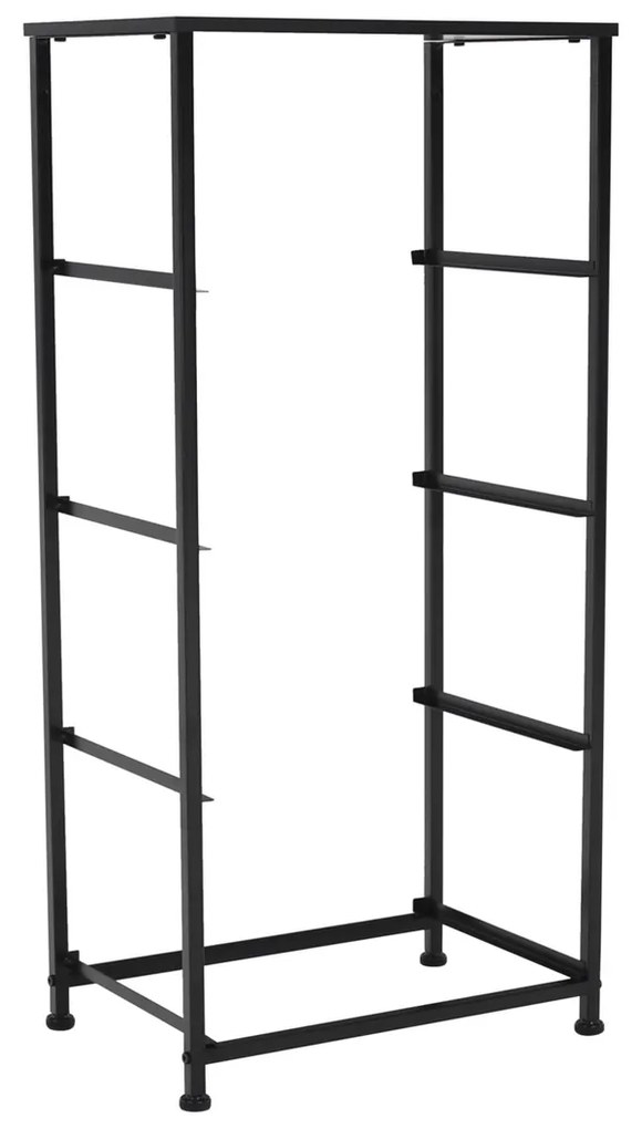 PALMERA szekrény szövet fiókokkal, fekete