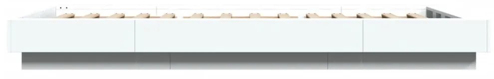 fehér szerelt fa ágykeret LED-del 90 x 200 cm