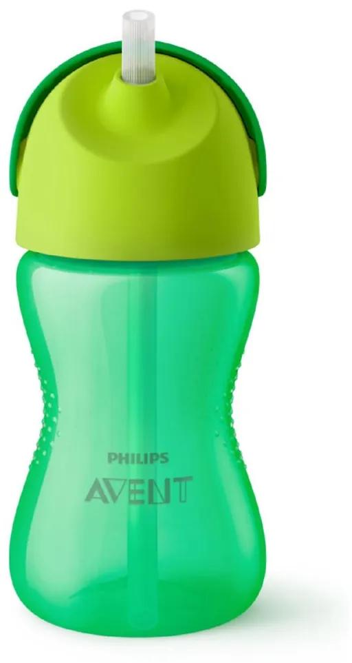 Bájos itató pohár hajlékony szívószállal Avent 300 ml zöld