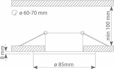 Eko-Light DOWNLIGHT EKZ299 Beépíthető spotlámpa 1x50W/GU10 IP44