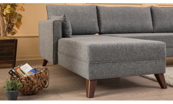 KORFU L-alakú sarokülőgarnitúra, szürke, balos