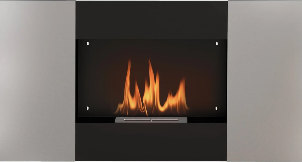 HOMCOM Fali Beépített Bioetanol Kandalló 0.9L Tartállyal, 3.3 Órás Égetési Idő, Rozsdamentes Acélban, Belső Használatra, 20 m² Területet Lefed, 100x15