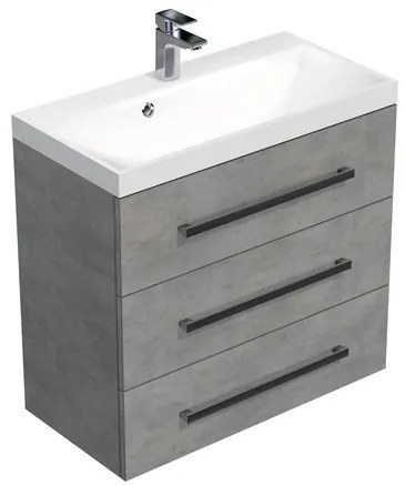 SAT Cube Way Fürdőszobaszekrény mosdóval 80x76,5x40 cm beton CUBE2803BE
