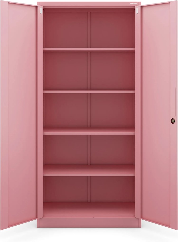 Személyzeti irattároló szekrény JAN H, 900 x 1950 x 400 mm, Fresh Style: púderrózsaszín