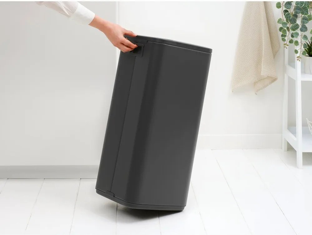 Sötétszürke acél érintésre nyíló szemetes 30 l Bo Touch – Brabantia