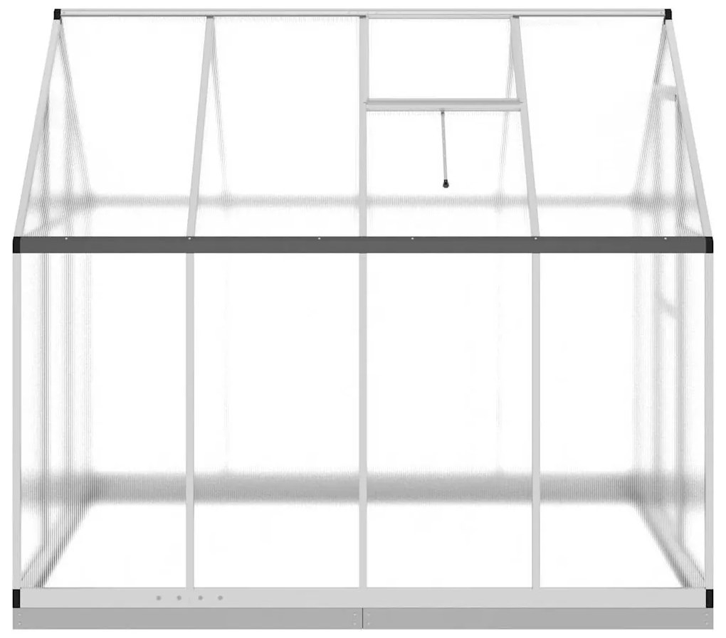 ezüstszínű alumínium melegház alapvázzal 224x169x202 cm