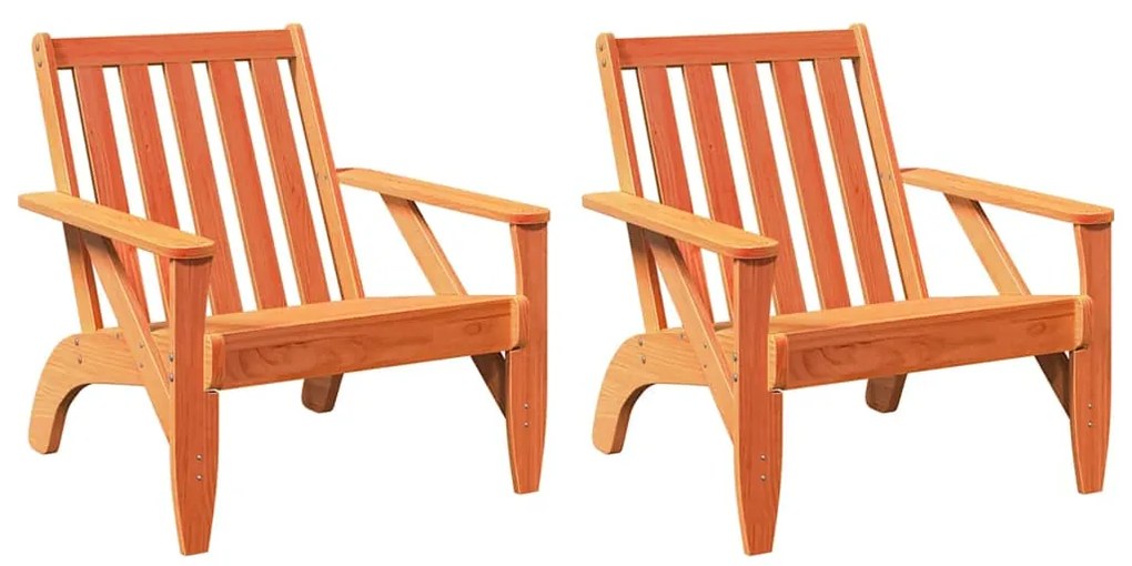 vidaXL Kerti adirondack székek 2 db viaszbarna 75x77x77 cm