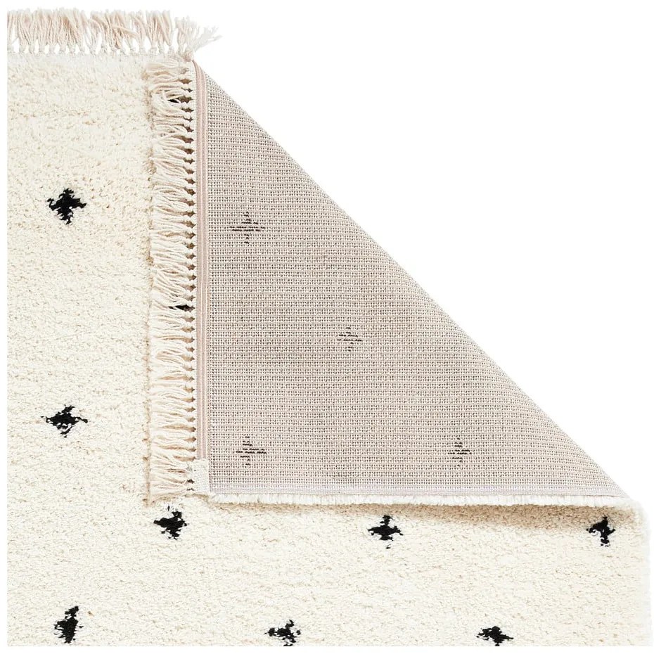 Boho Dots fehér-fekete szőnyeg, 120 x 170 cm - Think Rugs