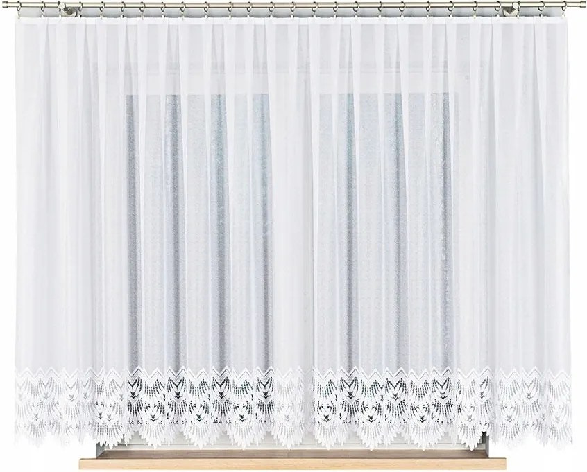 Felicia Jacquard kész függöny legalul mintával 400x160cm fehér