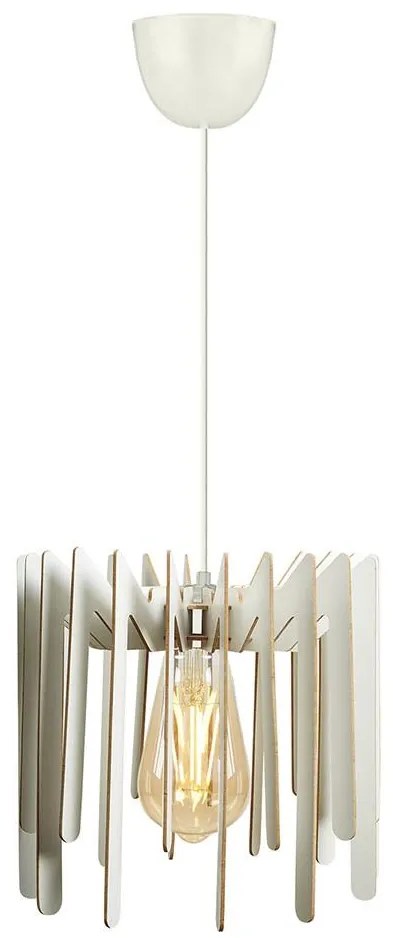 Csillár zsinóron 1xE27/60W/230V fehér átm. 23 cm