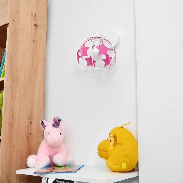 Gyermek fali lámpa STARS 1xE27/15W/230V rózsaszín/fehér