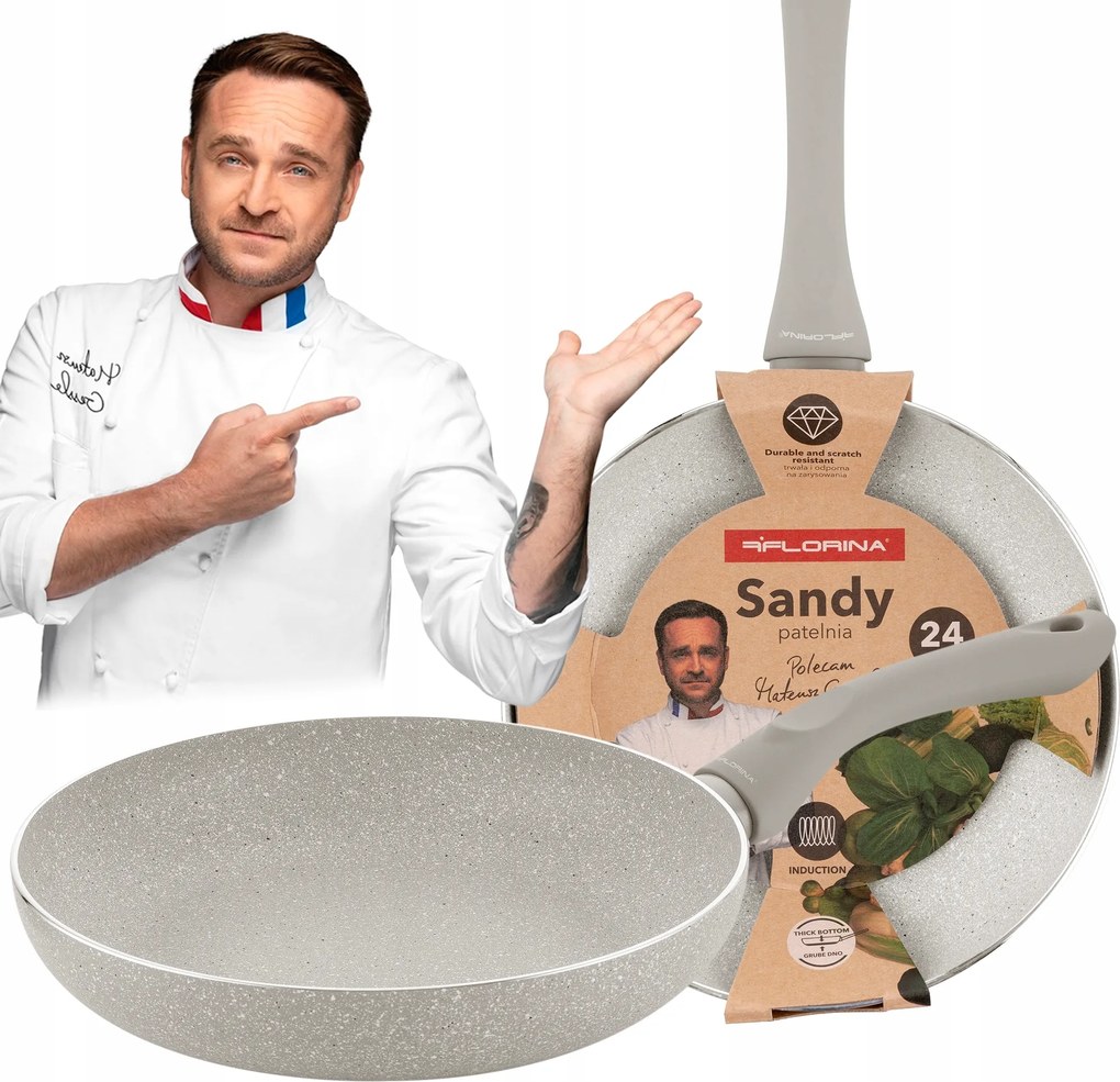 Sandy Tapadásmentes Kő Serpenyő Florina 24cm Non-stick Indukciós