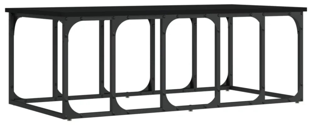 fekete szerelt fa dohányzóasztal 100 x 50 x 35,5 cm
