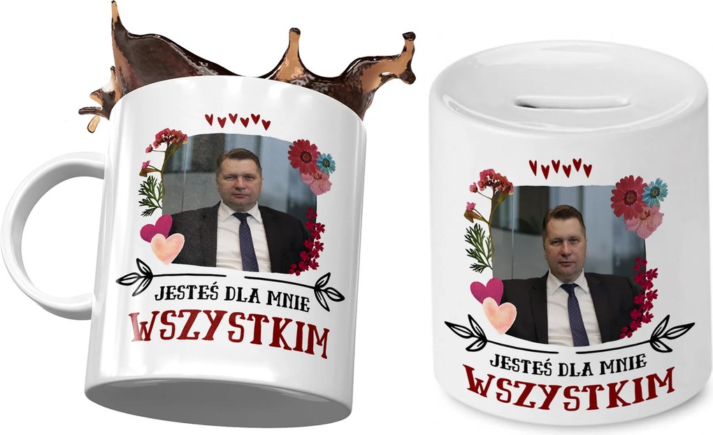 Fekete Bögre Ajándék persely szett fényképes nyomtatással