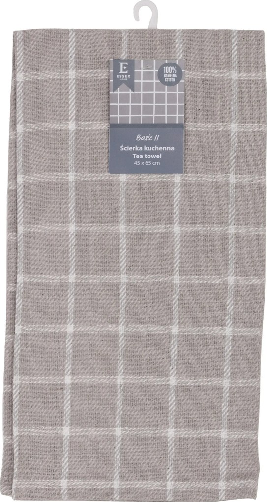 Szürke pamut törlőkendő konyhai törlőkendő fehér kockás