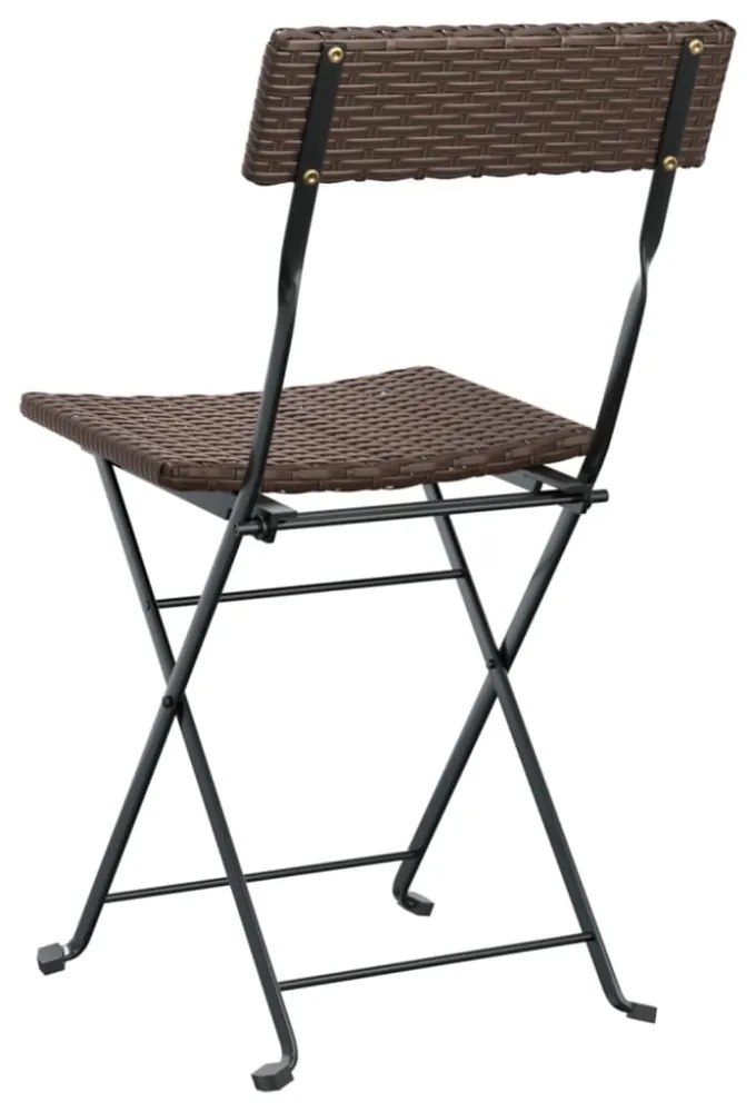 4 db barna polyrattan összecsukható bisztrószék