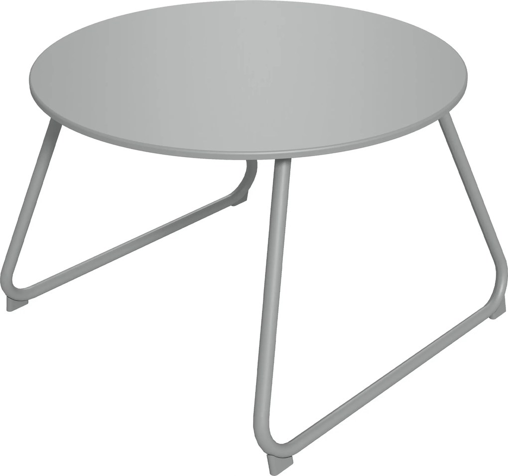Outsunny Kerek kerti kávézóasztal, kültéri oldalasztal, Ø60 cm, állítható csúszásgátló talp, epoxy fém, szürke | Aosom