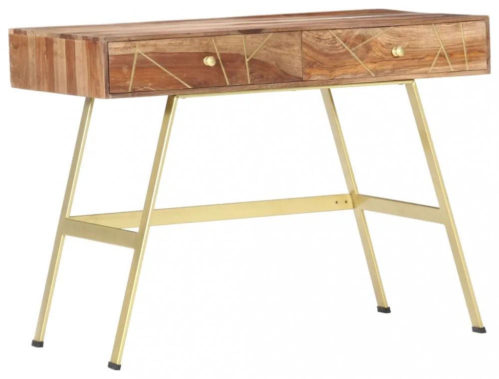 fiókos tömör akácfából íróasztal 100 x 55 x 75 cm