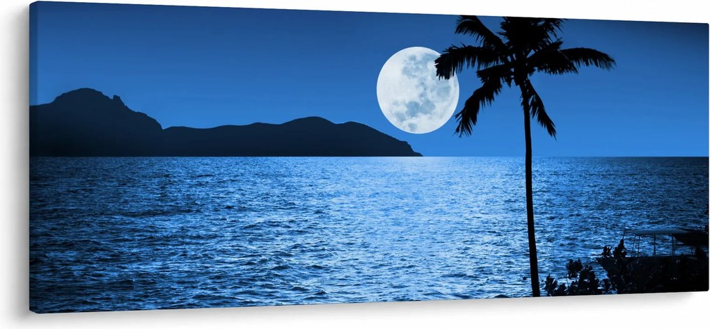 Kép - Hold a tenger felett (120x50 cm)