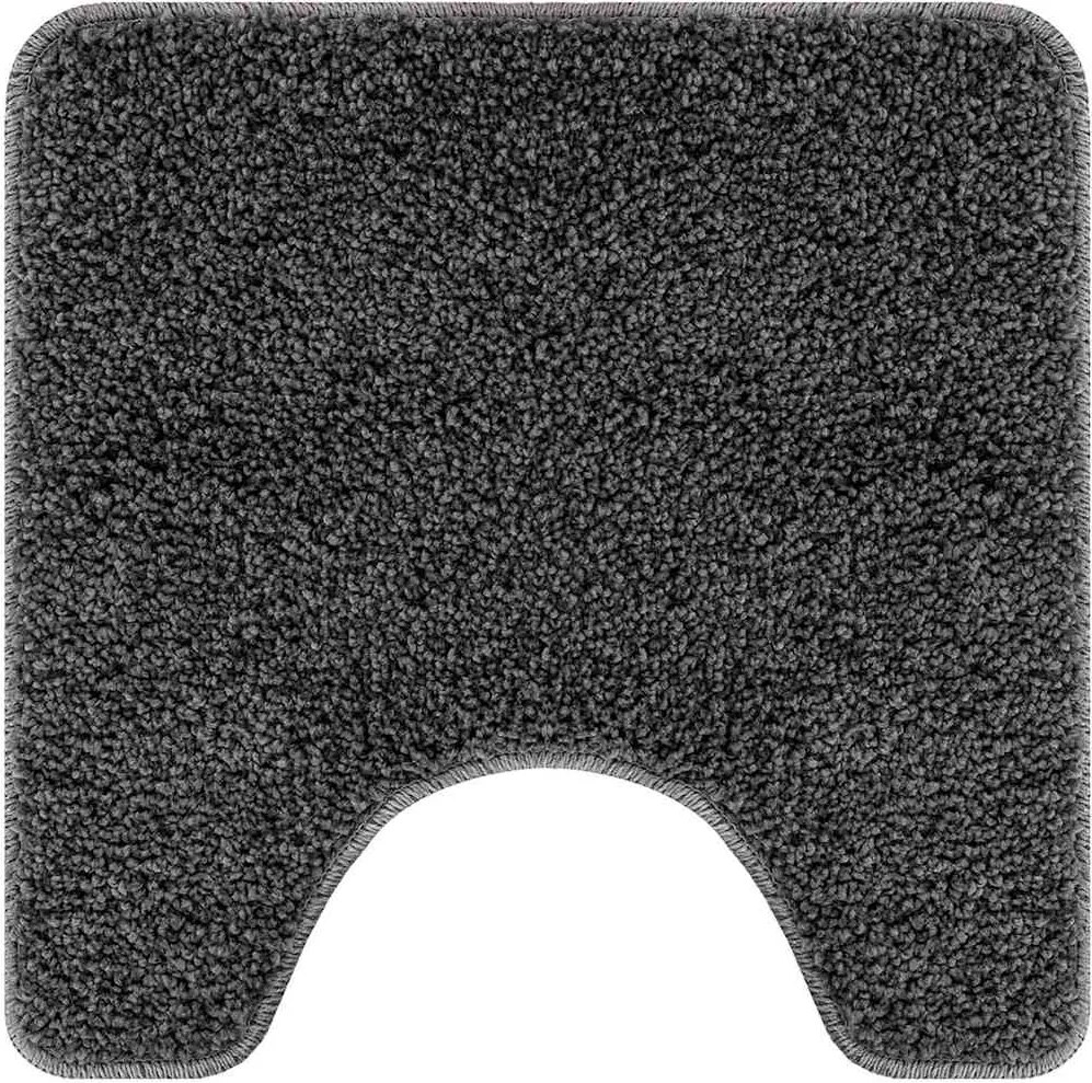 vidaXL Csúszásgátló Fürdőszőnyeg WC Nyírással Sötétszürke 50 x 50 cm