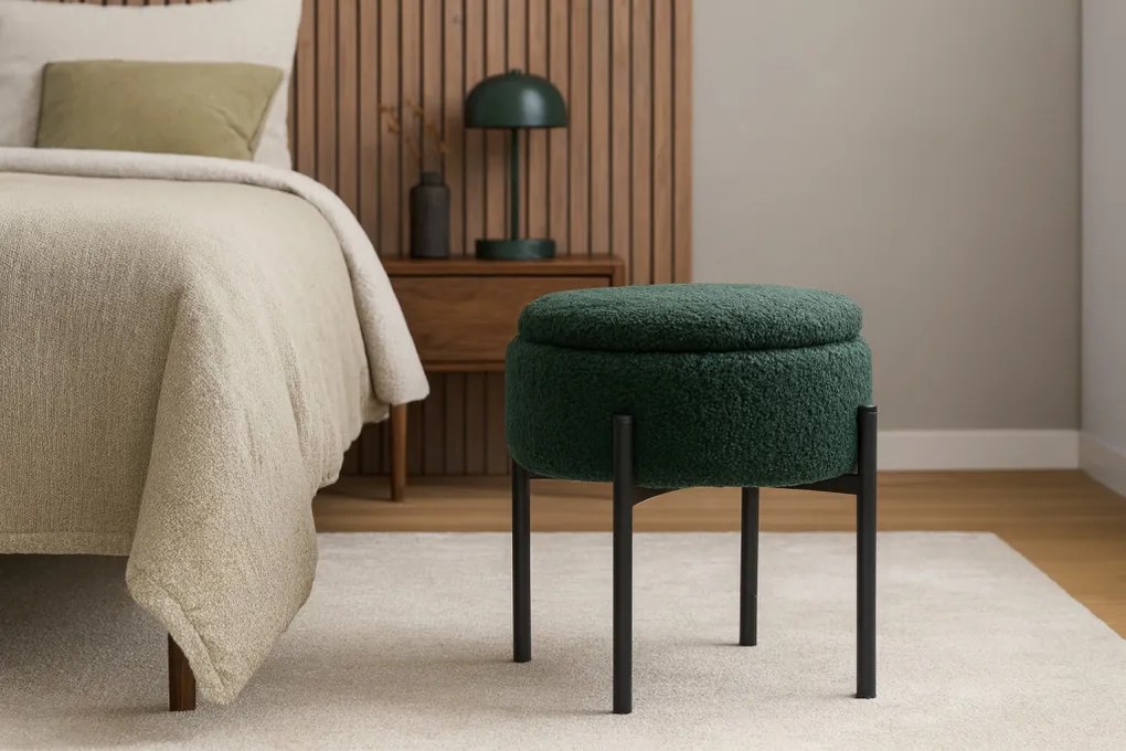 Kerek puff fém lábakon 28 x 31 cm