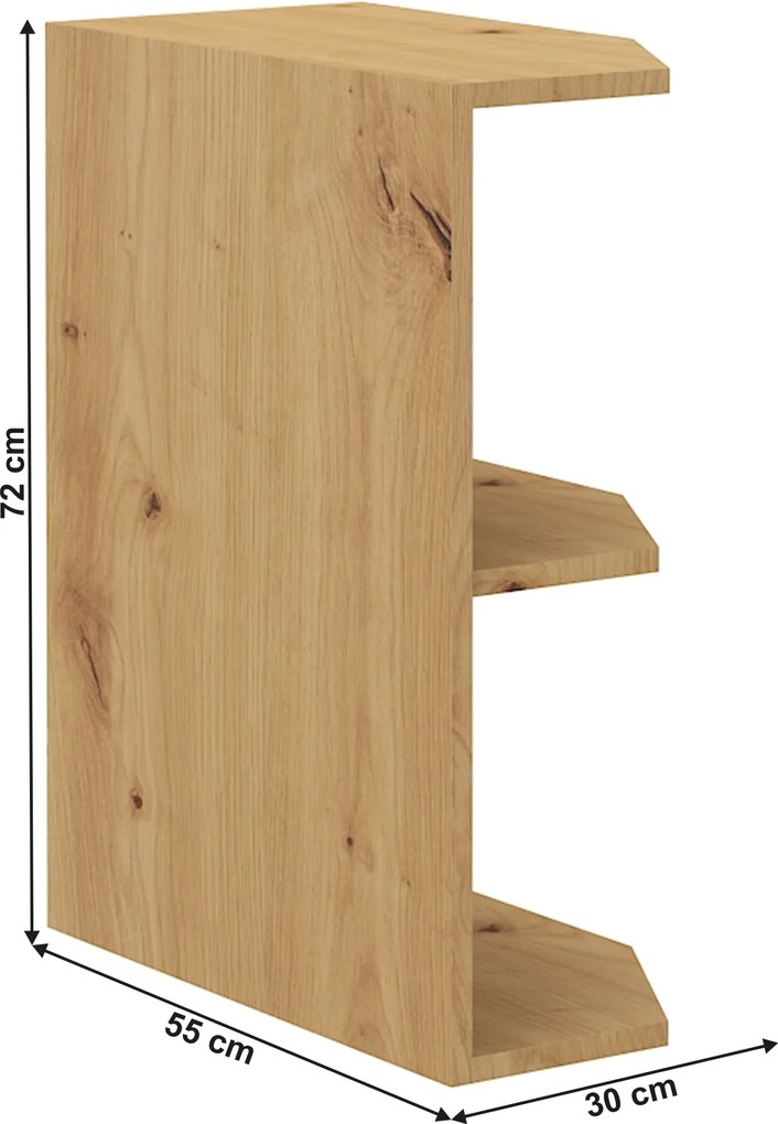 Alsó polcos szekrény, artisan tölgy, LULA 30 D ZAK BB