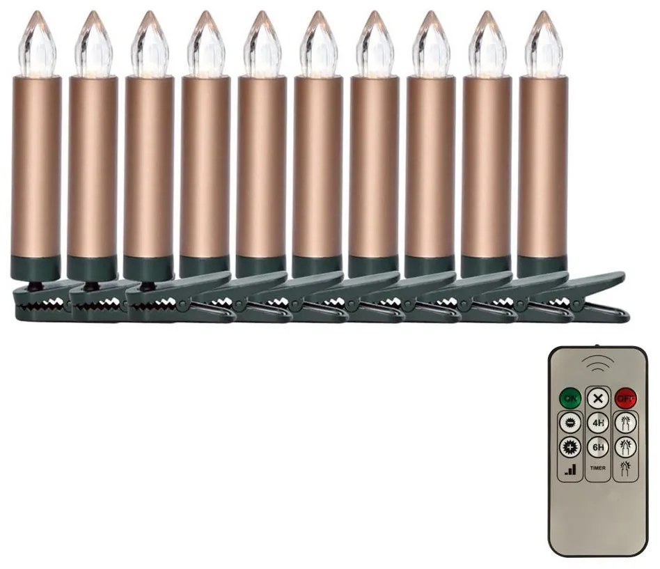 KÉSZLET 10x LED Karácsonyi dekoráció LED/1xAAA + távirányító