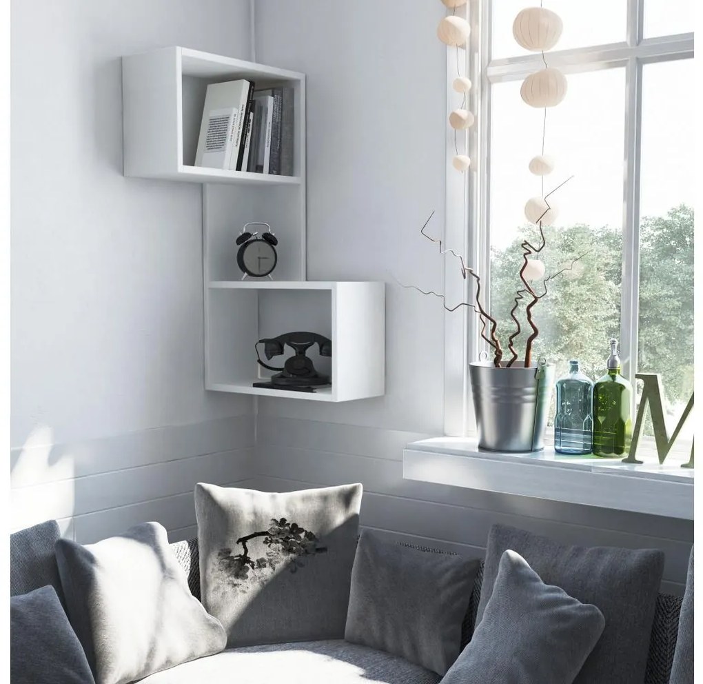 Sarki fali polc PART 85,5x47 cm fehér