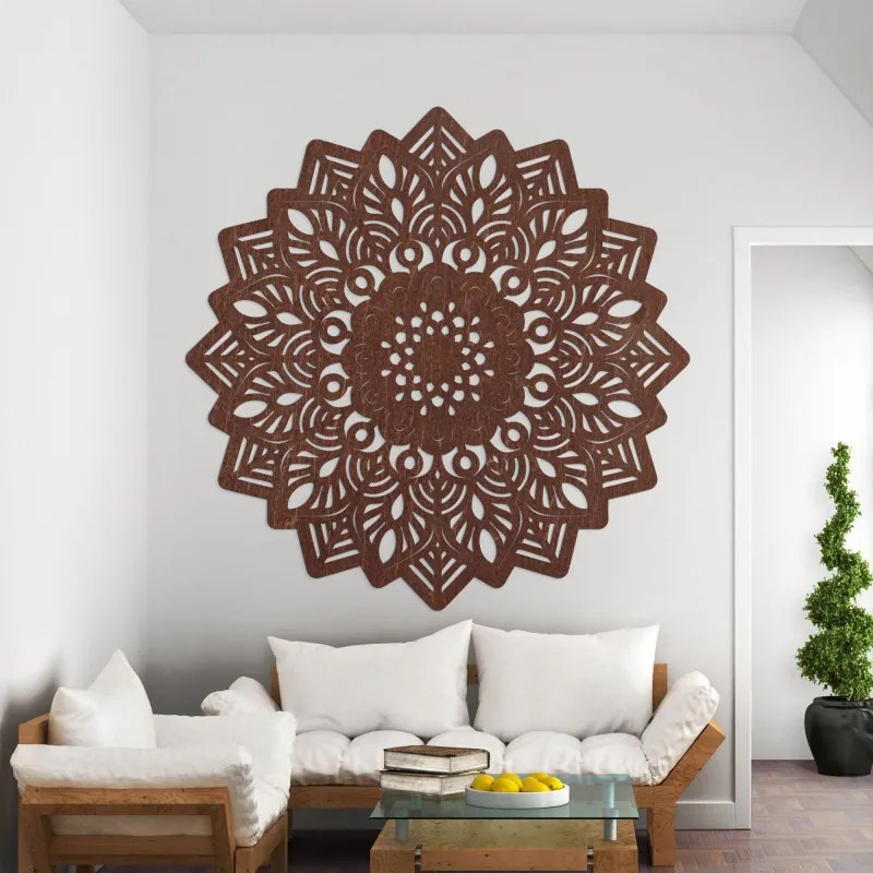 Elegáns fa faldekoráció mandala nap | SOLIS
