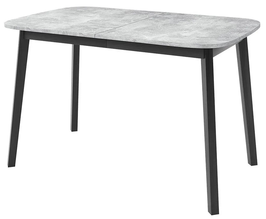 Széthúzható étkezőasztal 130 cm Grospan S 130x80 (szürke márvány + fekete) (4-6 fő részére). 1105348