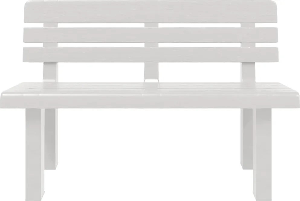 Fehér polipropilén kerti pad 110 x 52 x 71 cm