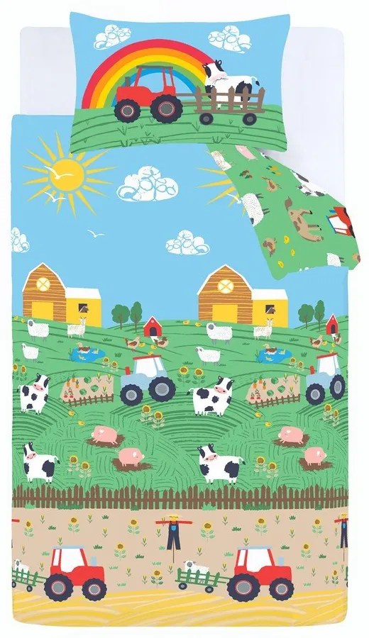 Egyszemélyes gyerek ágyneműhuzat 135x200 cm Farmyard Animals – Catherine Lansfield
