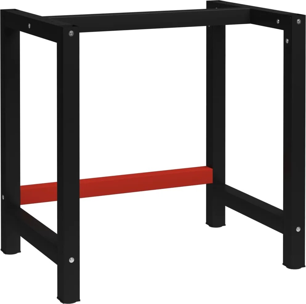 vidaXL fekete és piros fém munkapadváz 80 x 57 x 79 cm