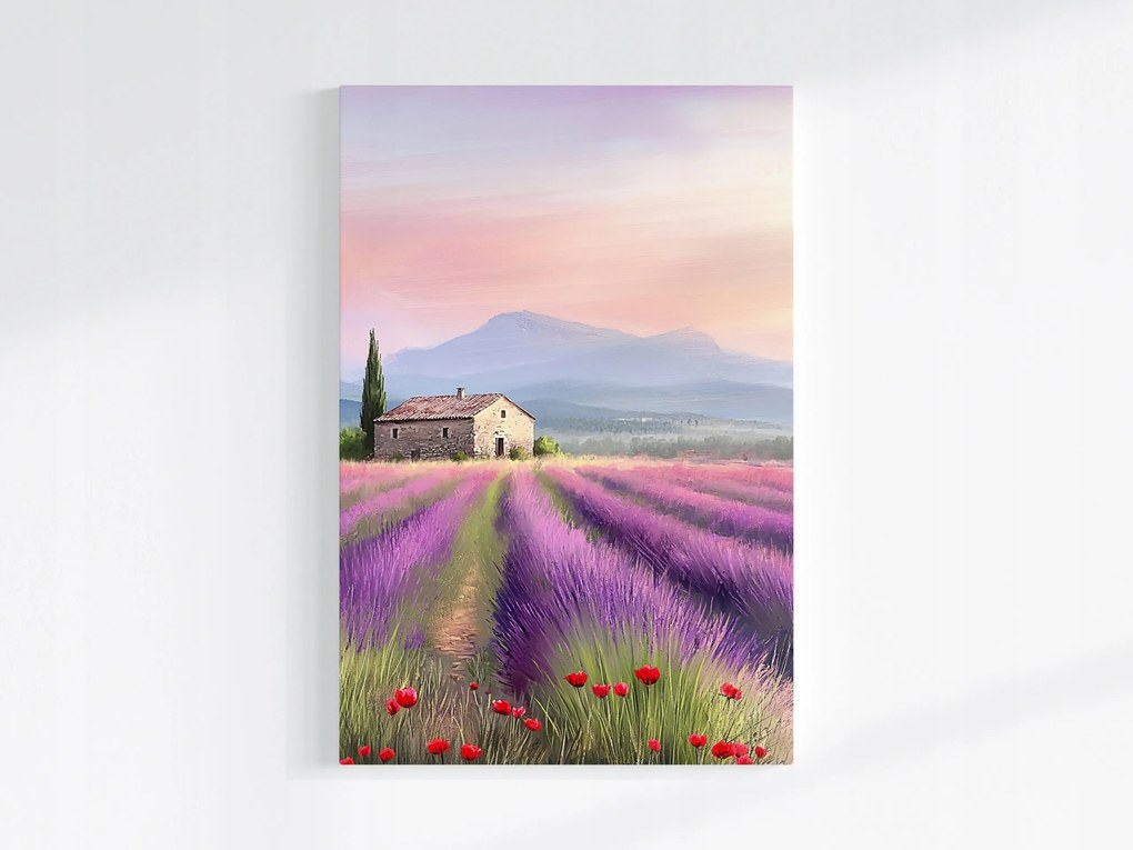Poszter Tájkép Franciaország Provence Mező Levendula Virágok 40x60