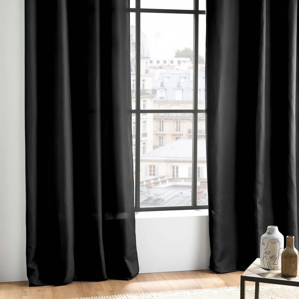 Fekete mikroszálas függöny 140x280 cm Absolu – douceur d'intérieur