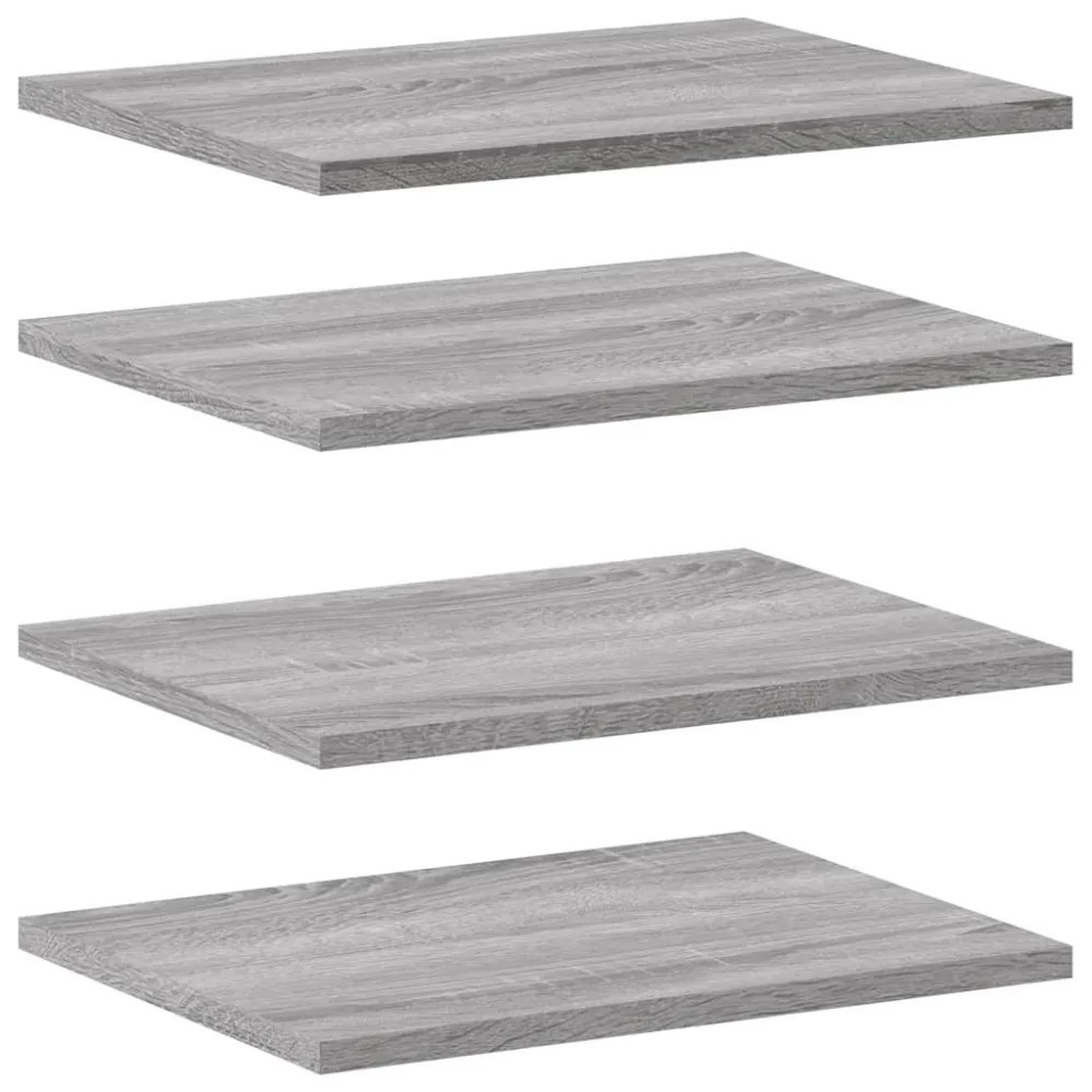 4 db szürke sonoma színű szerelt fa fali polc 40 x 30 x 1,5 cm