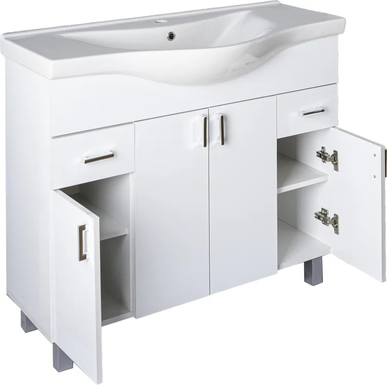 VivaStyle EKONOMIK 100 lábon álló fürdőszobabútor Sanovit ALBATROS 10100 mosdókagyló 99,5x46,5cm