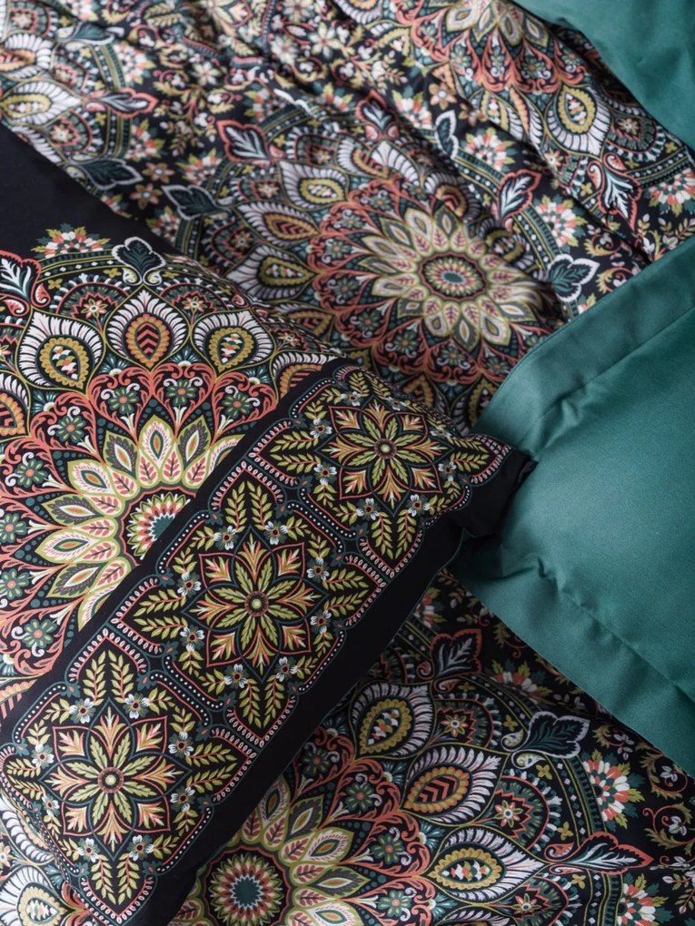 Ornate pamut szatén dupla ágyneműhuzat garnitúra, petrol