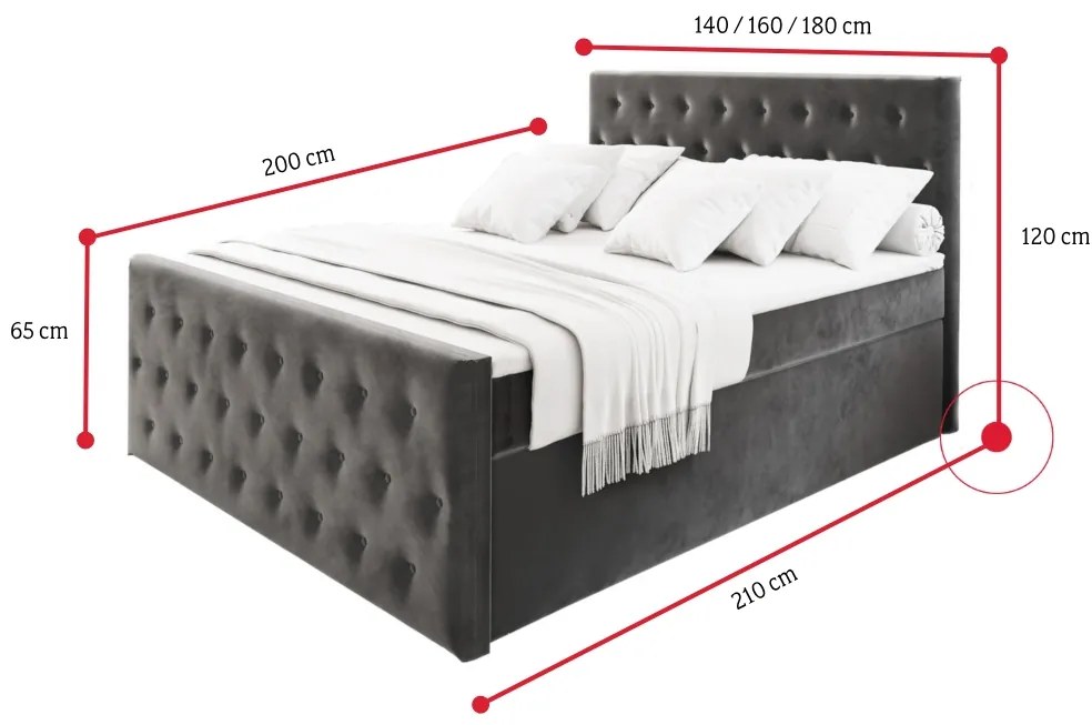 FENDI kárpitozott boxspring ágy, 160x200, casablanca 14