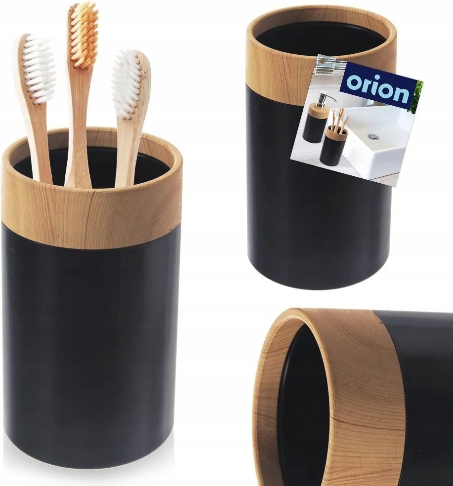 Fürdőszobai Bögre fogkrém tartó fekete