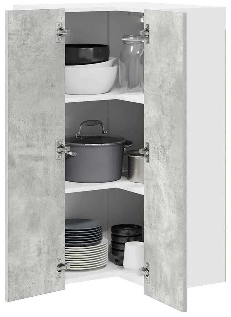 Függő szekrény Riga Beton szürke és fehér 57 x 57 x 100 cm