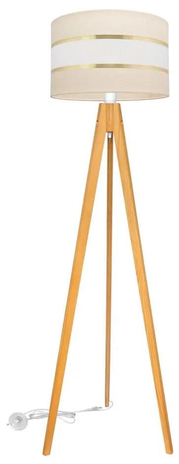 Állólámpa HELEN 1xE27/15W/230V krém/arany/tölgy