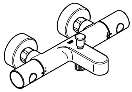 GROHE 34774000 - PRECISION GET DN 15 termosztátos kádcsaptelep, fényes króm