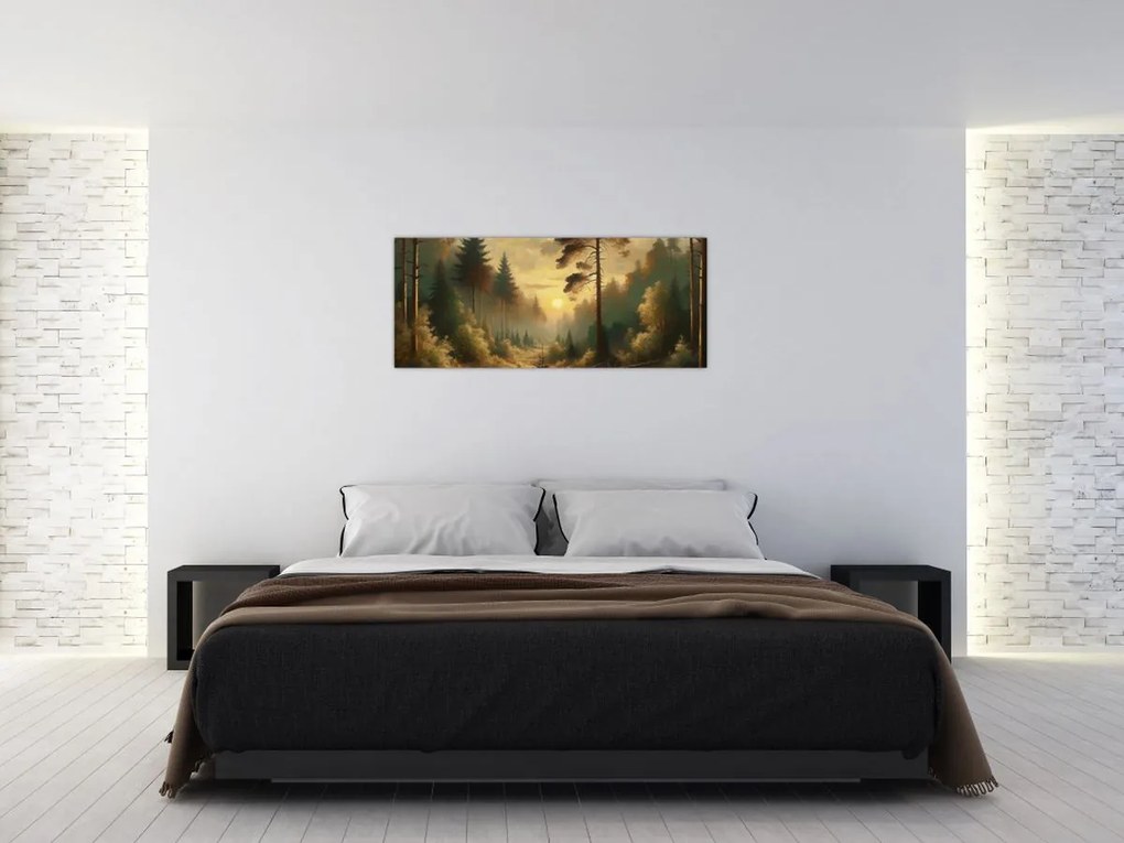 Kép - Napfény az erdőben (120x50 cm)