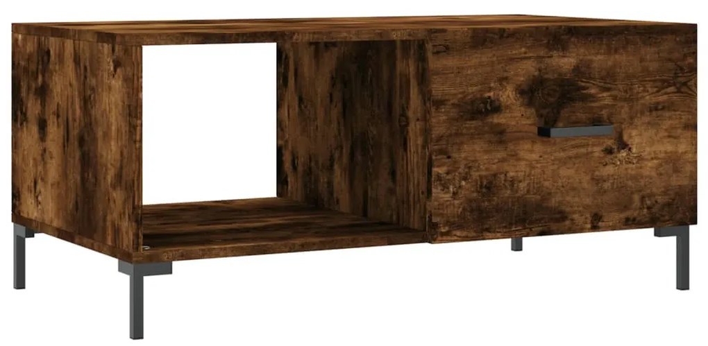 Füstös tölgy színű szerelt fa dohányzóasztal 90 x 50 x 40 cm